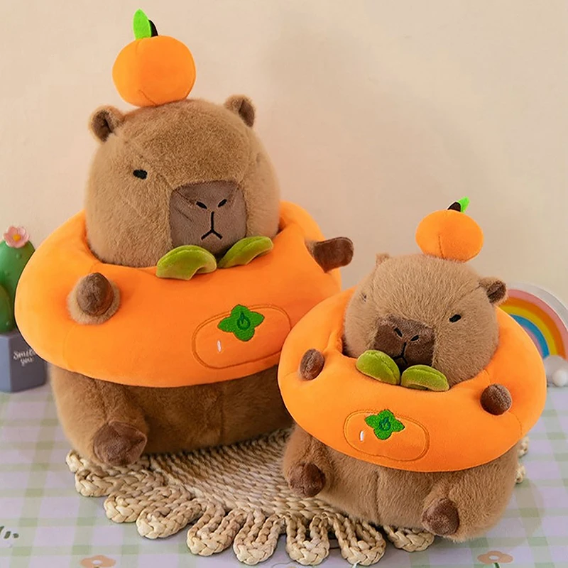 

Capybara Persimmon Ruyi Plush Toys Lovely Cartoon Animals Stuffed Dolls Holiday Gift Home Decor Sofa Plush Pillows Capybara Doll