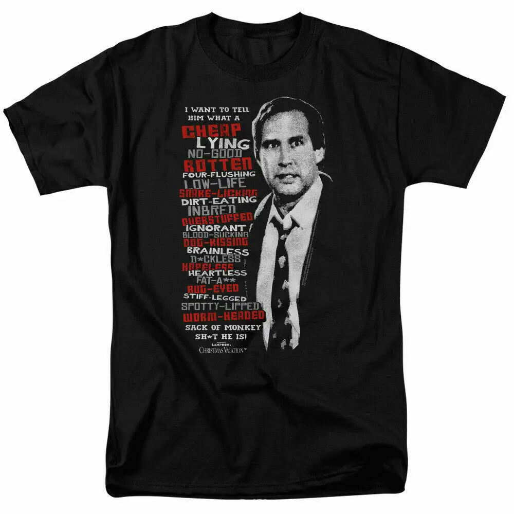 Clark Griswold Profanities T Shirt Licensed Christmas Movie Tee Black