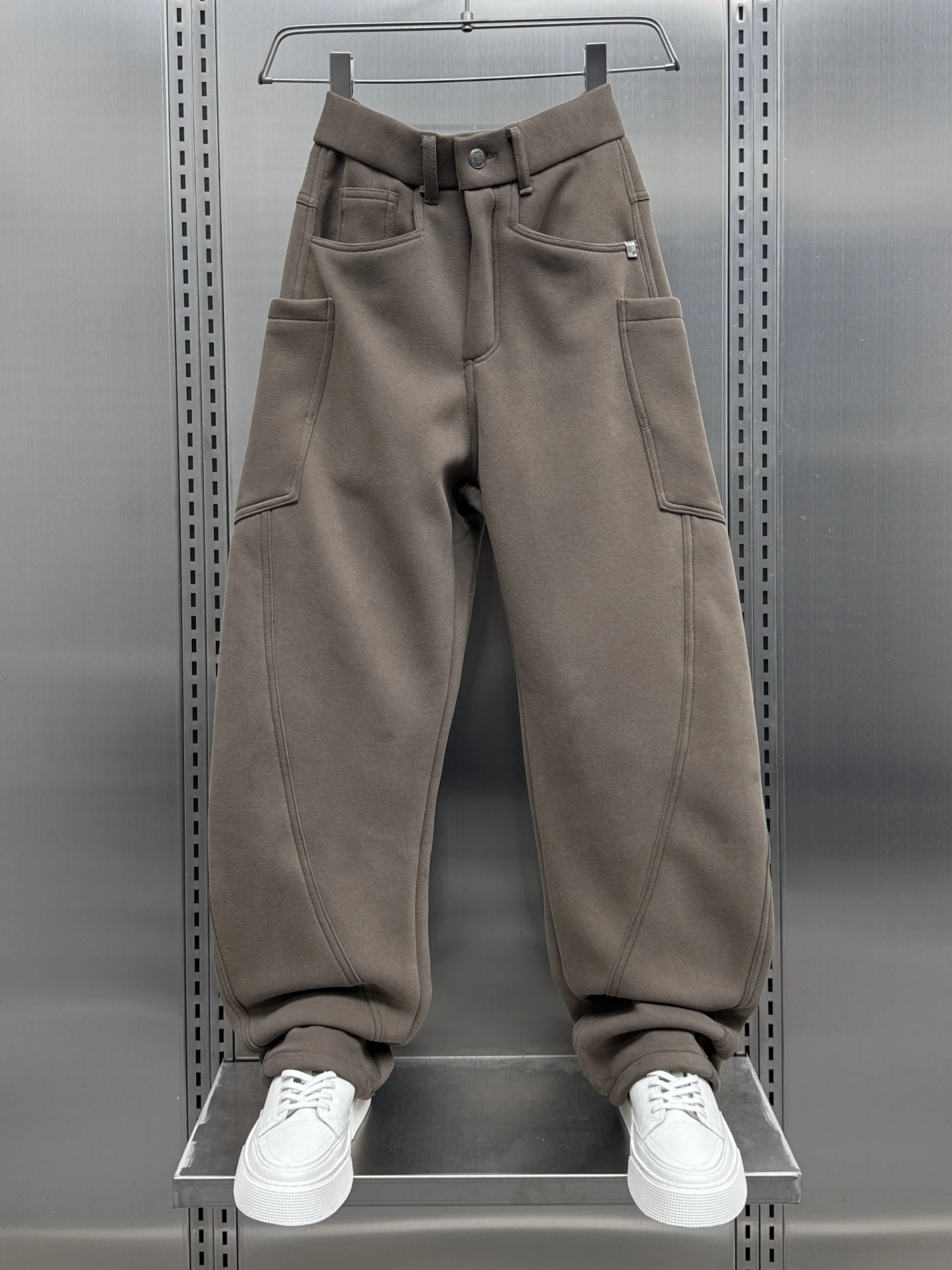 

Men's Loose Fit Fce Lined Thi Straight Leg Casual Pants Autumn Winter Youth Faionable Spor Sweatpants