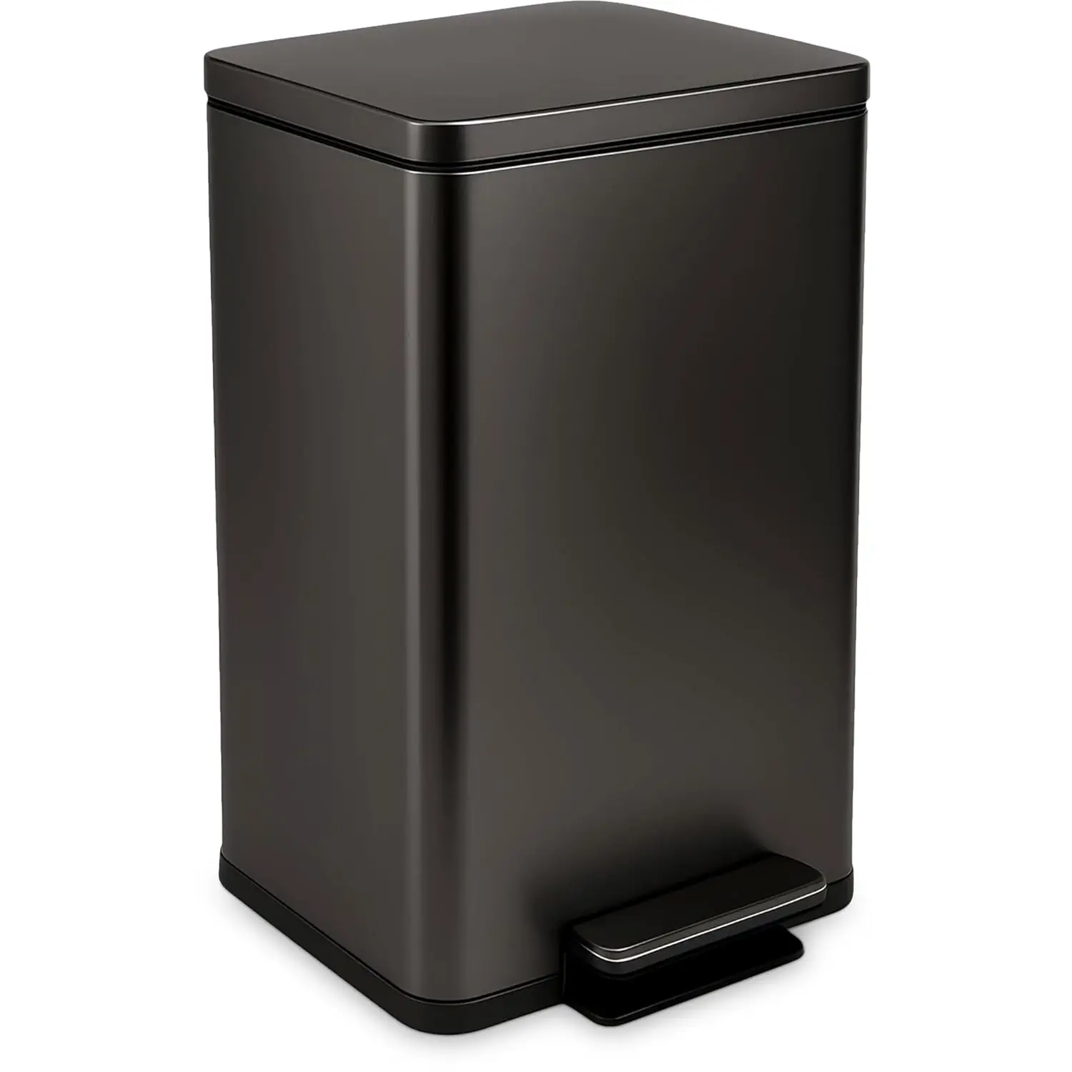 

13.2 Gallon Step Trash Can with Slow-Close Lid, Odor Control, Hands-Free, Easy to Clean in Brushed Stainless Steel