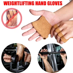 Cowhide fitness gloves grip leather weight training gloves palm protection fitness sports gymnastics grip pull-ups weight traini