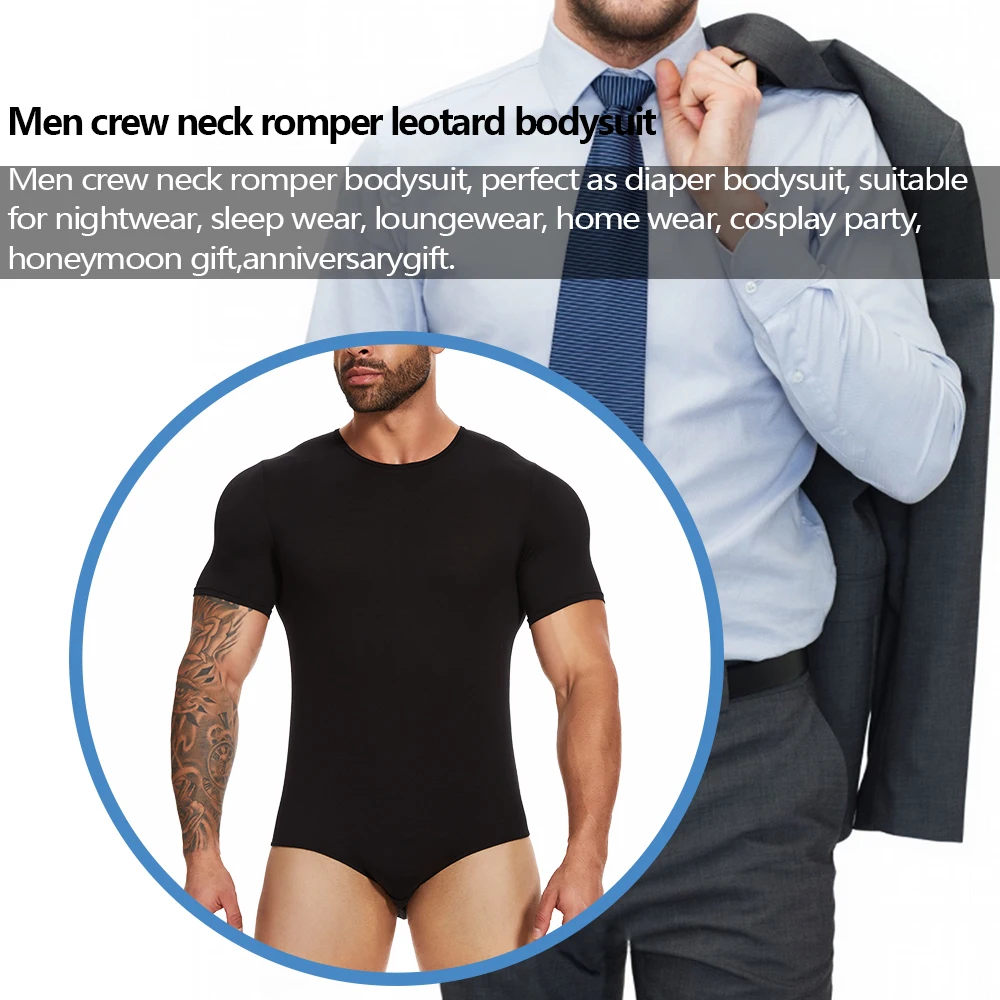 Men's Full Body Shaper Short Sleeve Top Tummy Control Briefs Bodysuit Butt Lifter Male Base Layer Pajamas Shaping Underwear New