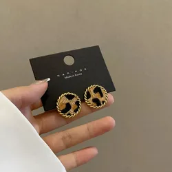 Korean Style Autumn and Winter Leopard Simple Pattern Plush Earrings Feminine Fashion Cold Style Retro Earrings Jewelry