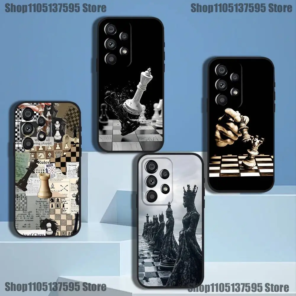 

Chess Phone Case For Samsung Galaxy A73,31,32,72,41,53,52,71,22,5G,Note,J7,8,9 Soft Black Cover