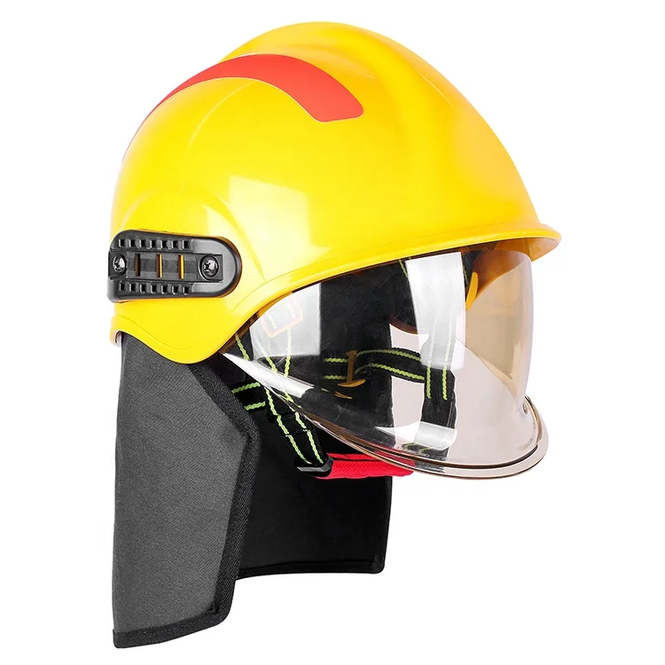 Heat Resistant Firefighter Reflective Rescue Helmet with Led Lamp