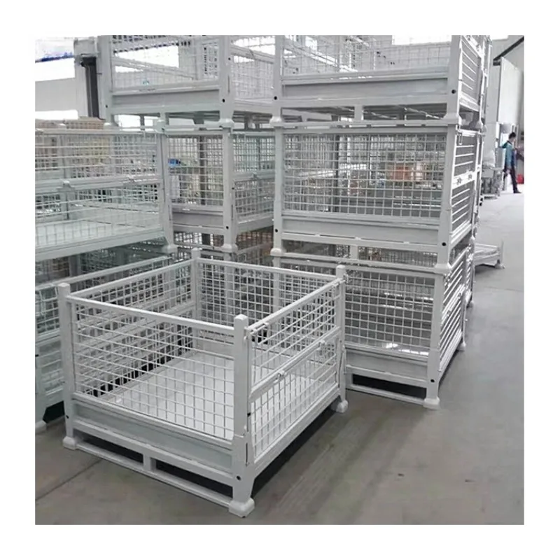 Warehouse Stackable Collapsible Metal Heavy Duty Stillage Cage