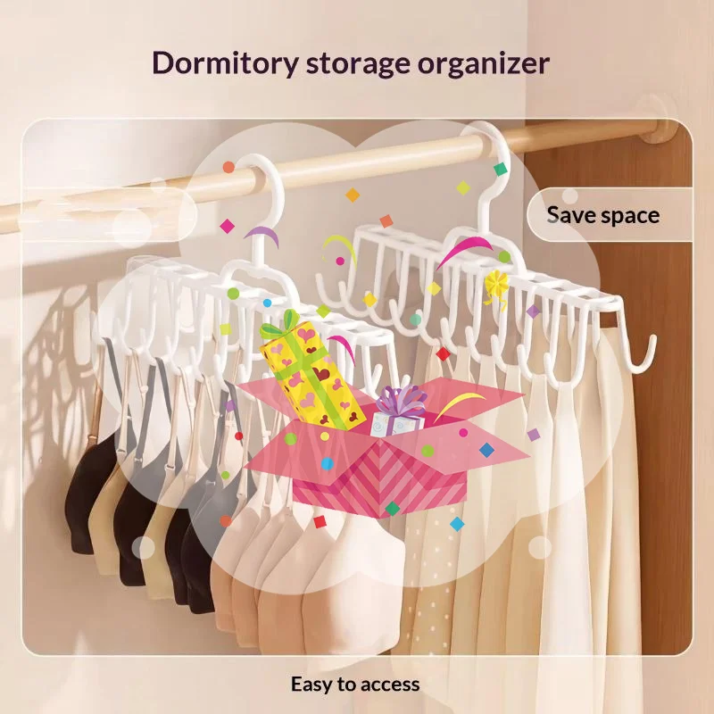New Multifunctional Multiple Suspender Hanger Underwear Vest Bag Storage Dorm Wardrobe Hook Rack