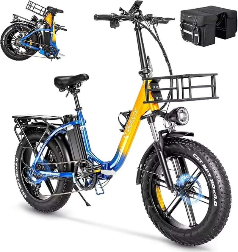 2025 Hot Electric Bike for Adults with Rear Seat and Front Basket 1000W 48V15Ah LCD Color Screen F/R Disc Brake 20