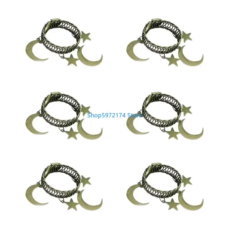 Y3NB 6Pcs French Star Moon Spring Curtain Tieback Home Decoration Holder