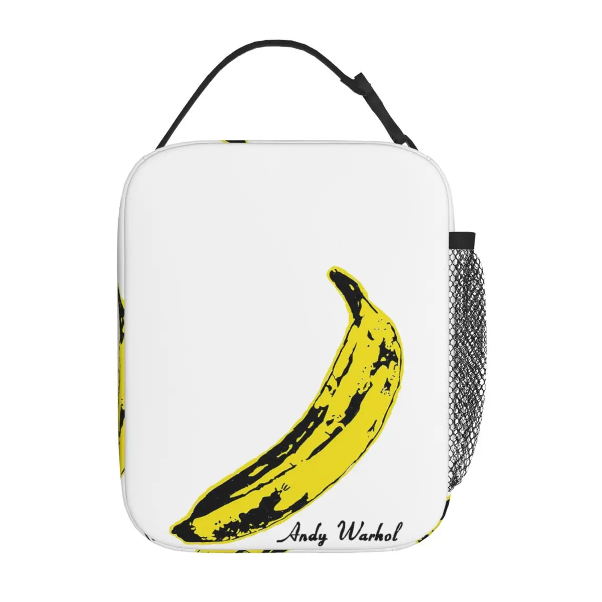 Andy Warhol Sunset Cat Cattle Banana Insulated Lunch Bag for Women Kids Portable Food Boxes Thermal Lunch Box Tote