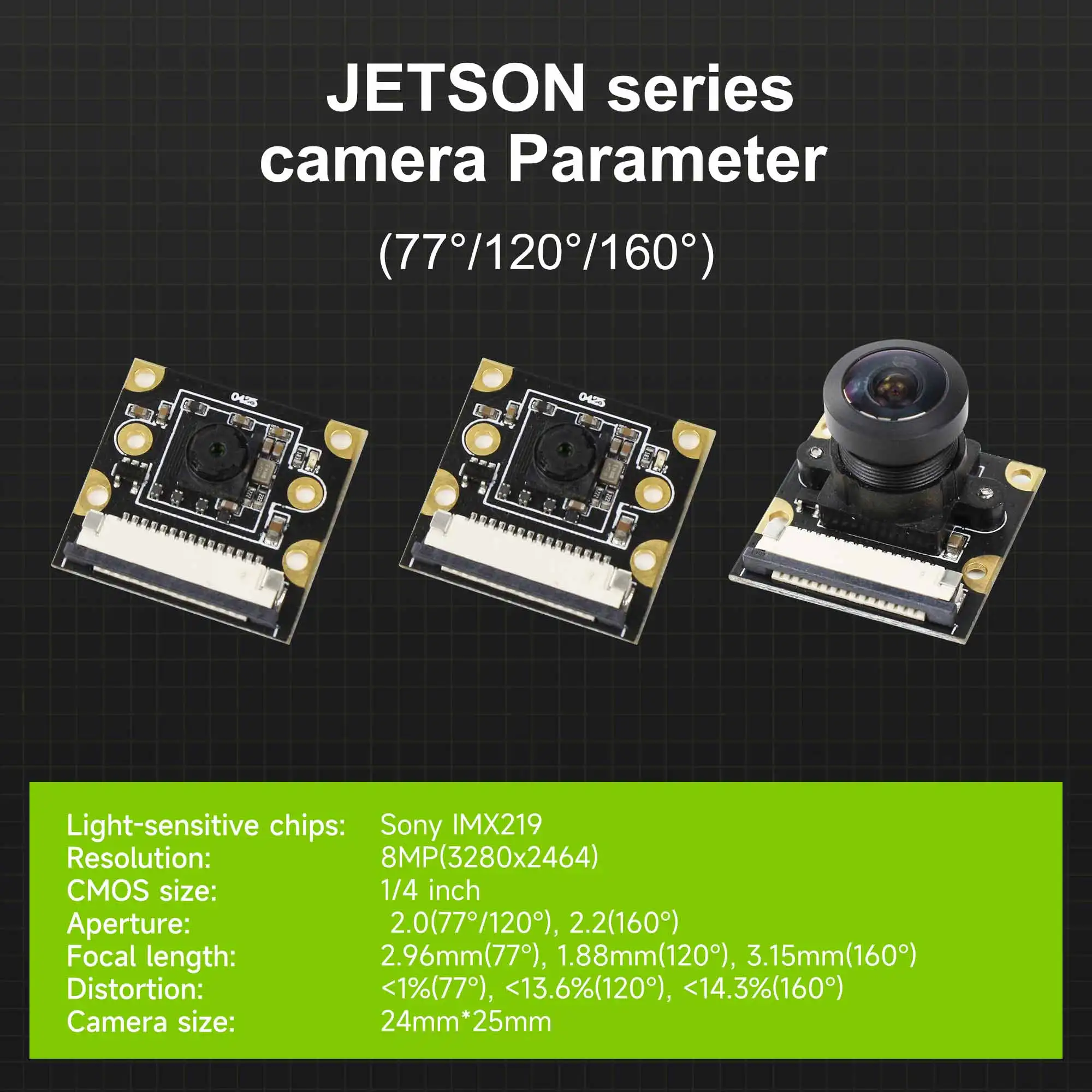 Modulo fotocamera NVIDIA Jetson IMX219 interfaccia CSI da 8mp IMX219 compatibile con scheda NANO/Xavier NX/TX2 NX/Jetson Orin NANO/Orin NX