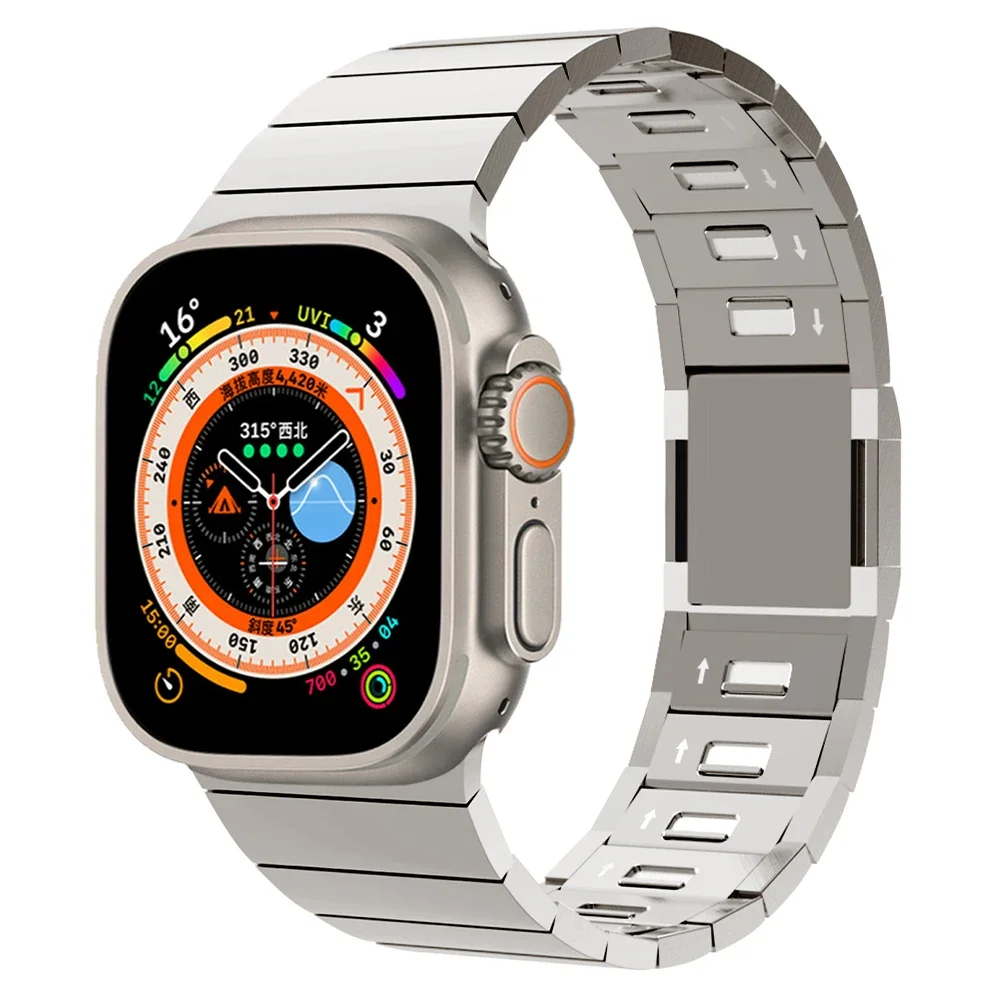 Edelstahl Link Armband für Apple Uhren armband 44mm 45mm 46mm 49mm Metall Magnetband iwatch Serie Ultra 2 10 9 8 7 6 se