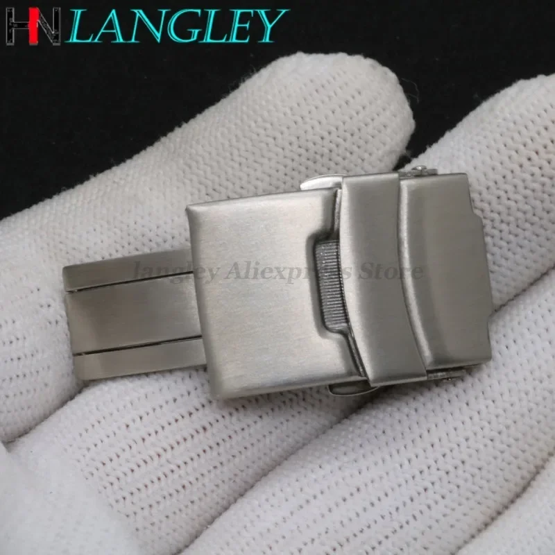 18mm 20mm 22mm 24mm Solid Watch Buckle for Seiko Diving Folding Clasp Stainless Steel Watch Silver Metal Button WatchAccessories