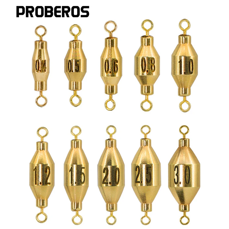 PRO BEROS-PESAS de pesca de latón, accesorios de conectores giratorios de plomo, 1,6g-11g, anticorriente, de cobre