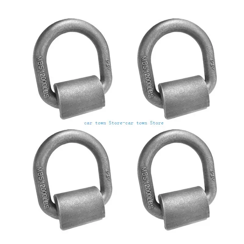 

RXJE 4Pcs 12000Lbs Tie Down D-Ring Lashing Anchors for Truck Trailer Steel D-Rings with Welding Clip
