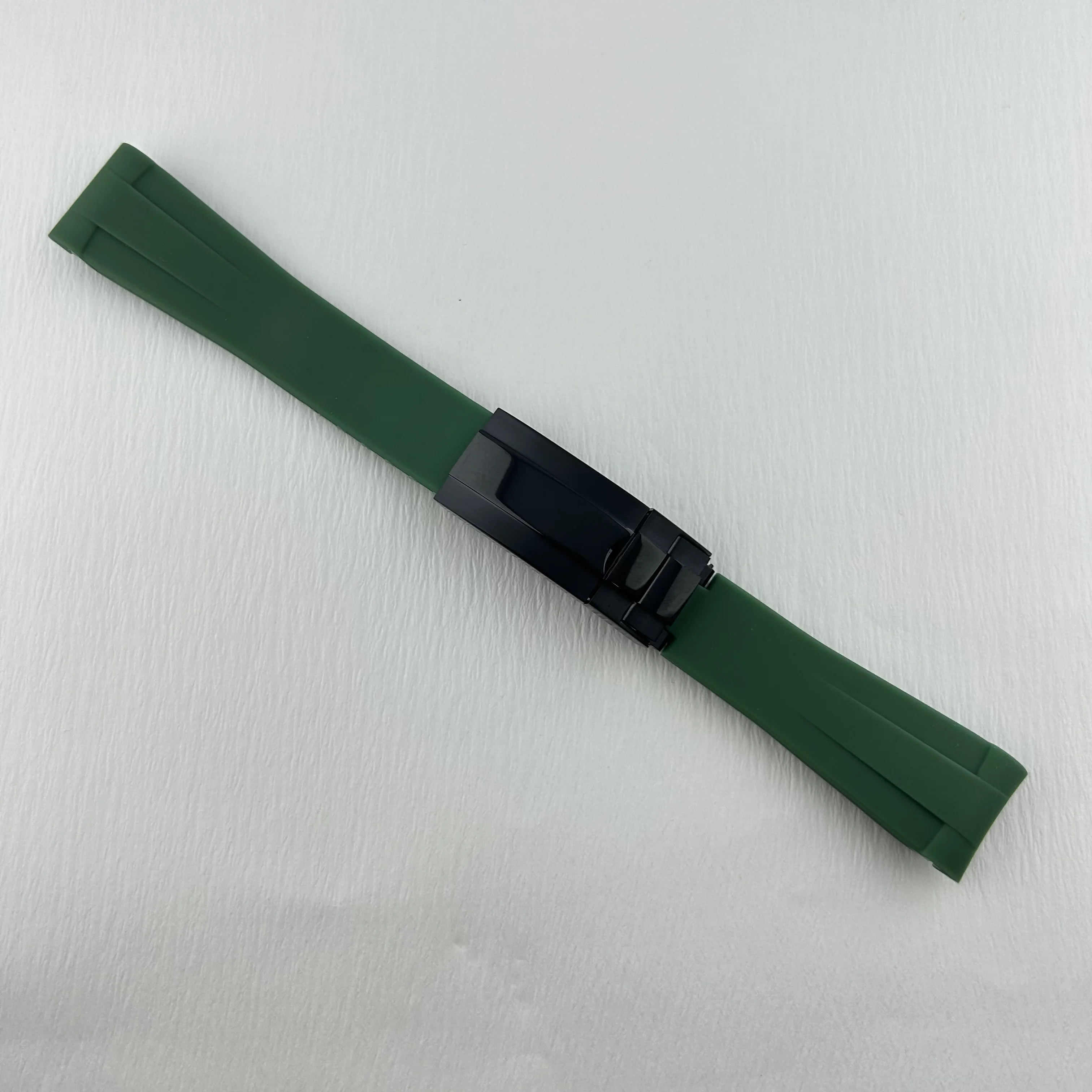 20mm rubber strap with black curved end waterproof silicone watch strap bracelet suitable for N H 35 case