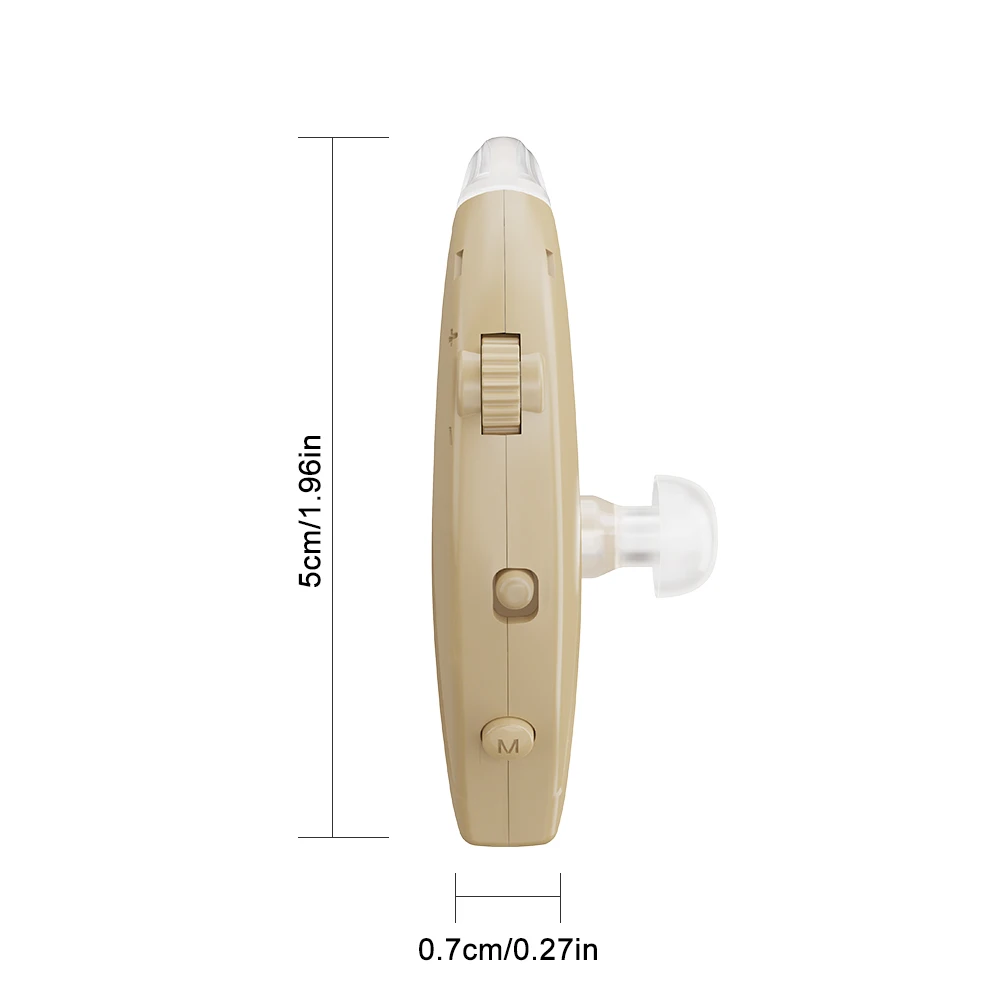 Rechargeable Digital BTE Hearing Aid with Bluetooth Deaf Mini Sound Amplifier Left/Right Universal (Single Ear)
