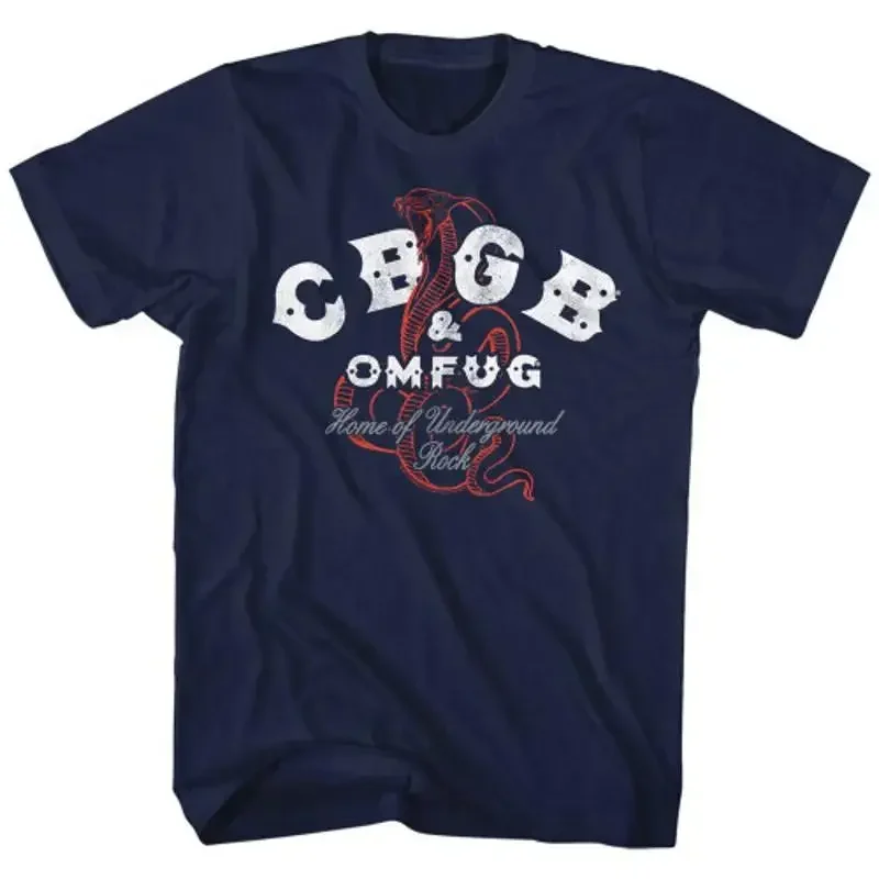 Cbgb Snakes Navy Adult T Shirt