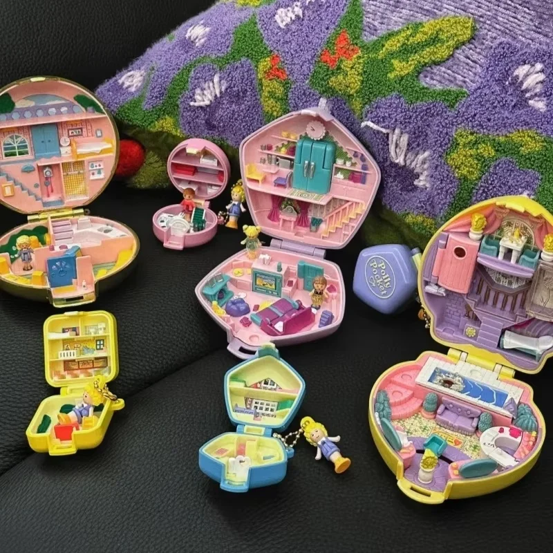 Nueva llegada Original Bandai Polly Pocket Gashapon 1/2 caja ciega encanto acción Mini figura modelo decoración juguetes de escritorio regalos