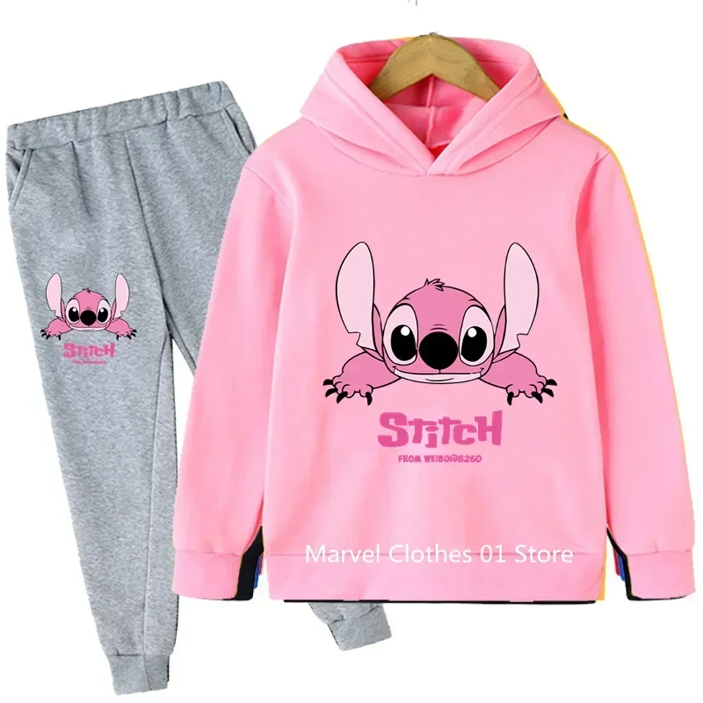 Baby Stitch Clothing Sets Children 2-13 Years Suit Boys Tracksuits Kids Brand Sport Suits Stich Hoodies Tops +Pants 2pcs Set