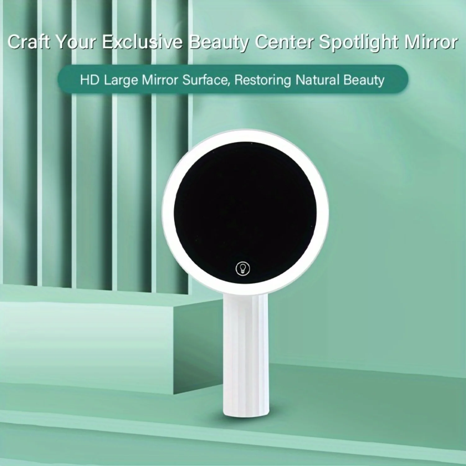 LED Makeup Mirror with Adjustable Brightness & Screen Switch, Durable Tabletop Beauty Mirror