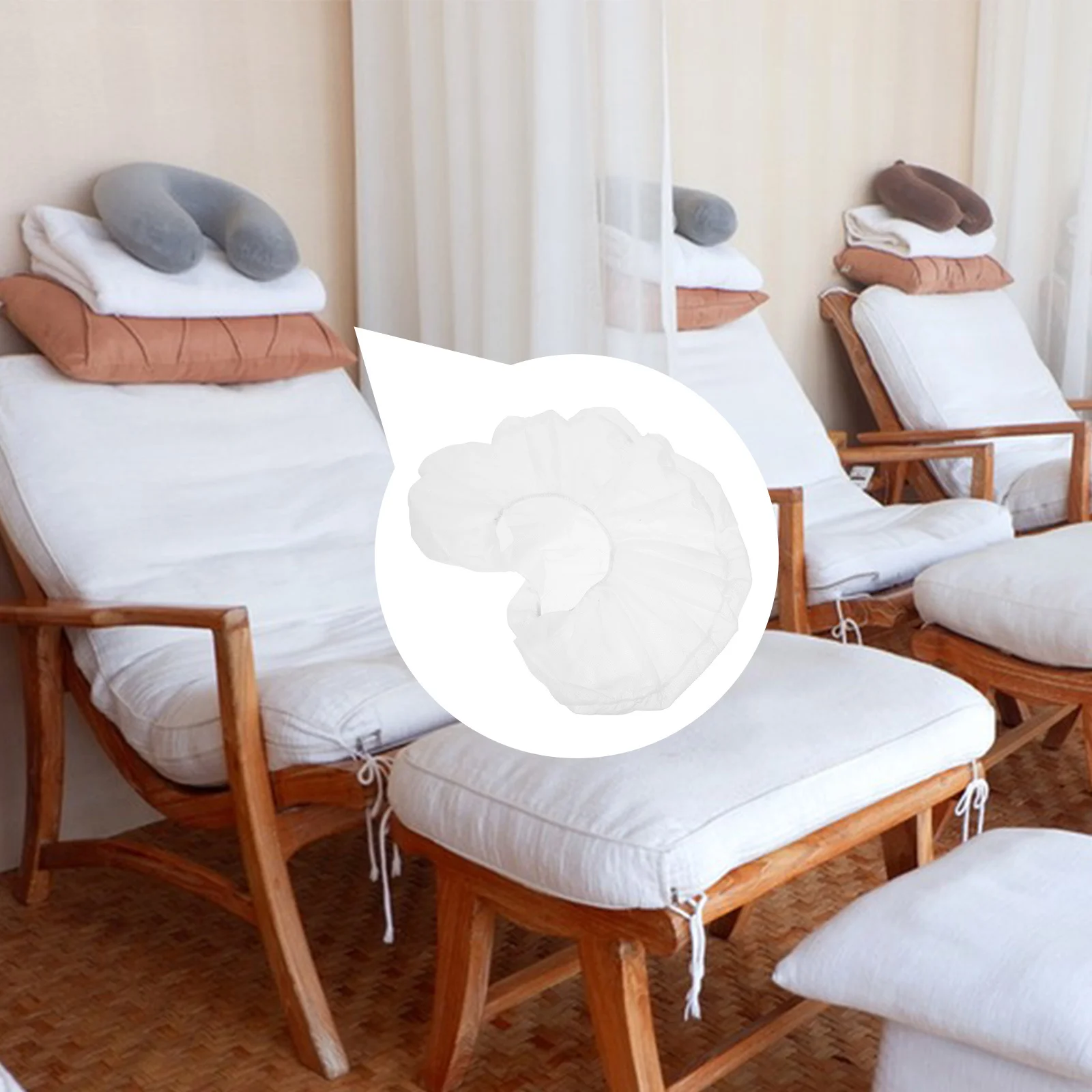

50Pcs U-Shaped Pillow Covers Non-Woven Disposable Breathable Headrest Cradle Covers for Beauty Salon Spa Facial
