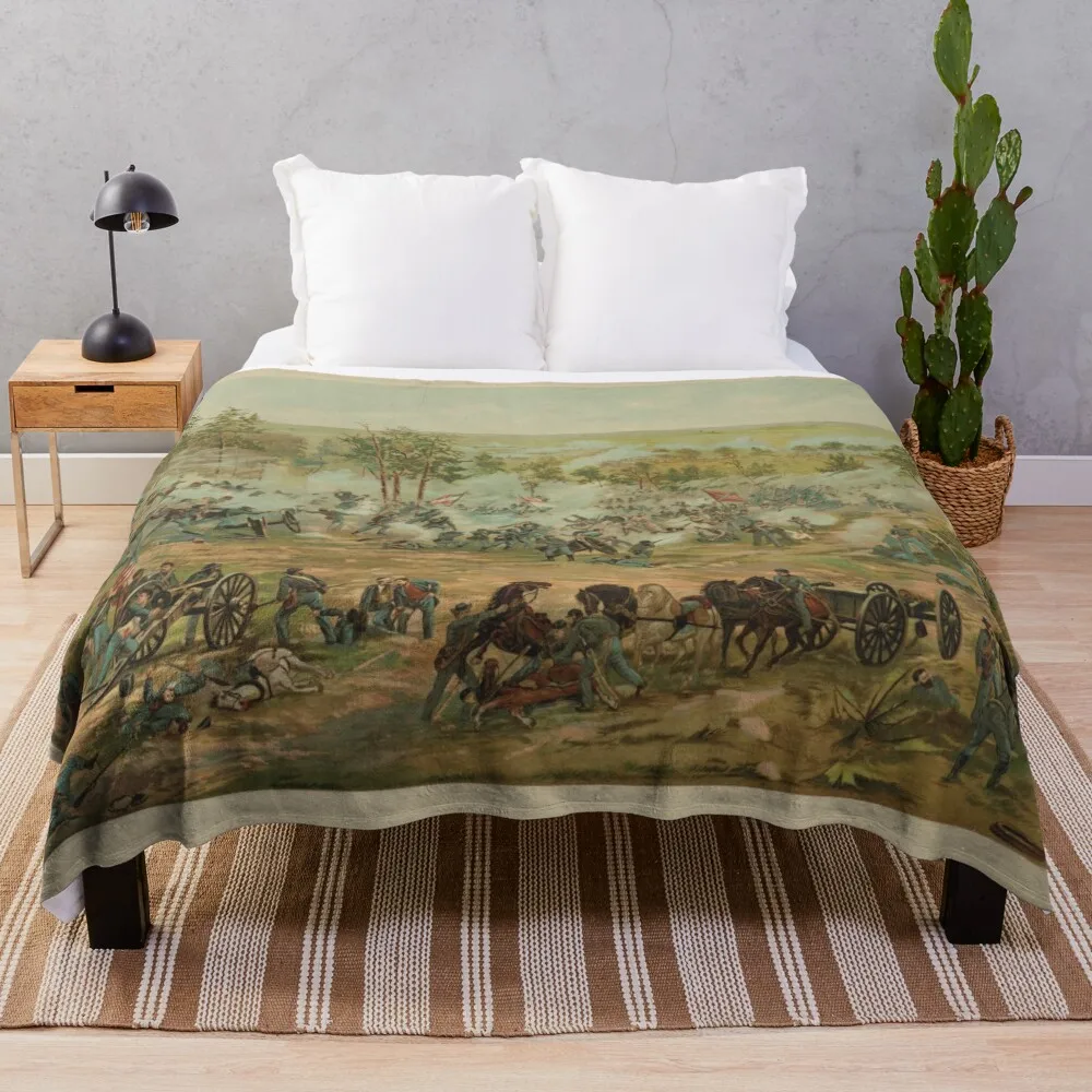 Battle of Gettysburg by Paul Philippoteaux (1898) Throw Blanket Travel Summer Luxury Brand Tourist Blankets