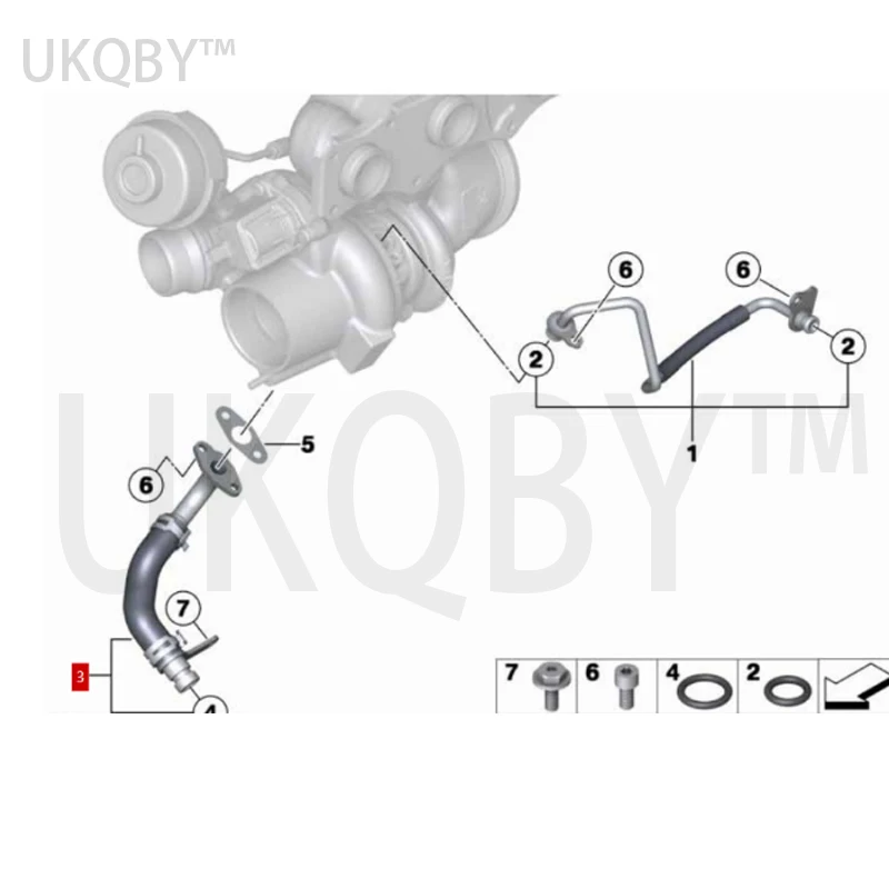 11428626653 Oil return pipeline X1 3 5Series E84 F35 F18 20i 28ix