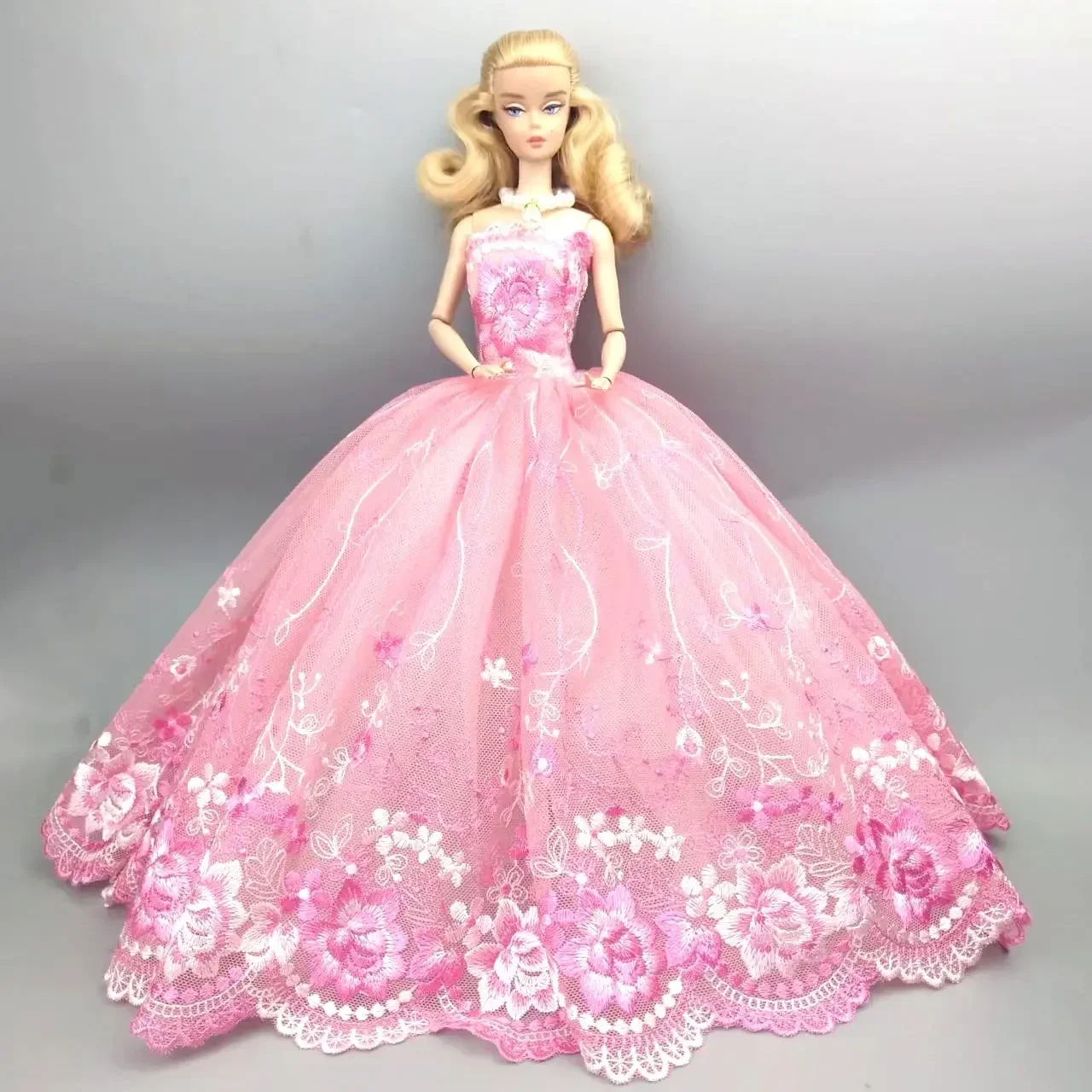 Pink Star Sequin Wedding Dresses 1/6 BJD Clothes For Barbie Doll Outfits For Barbie Dress Gown Vestido 11.5