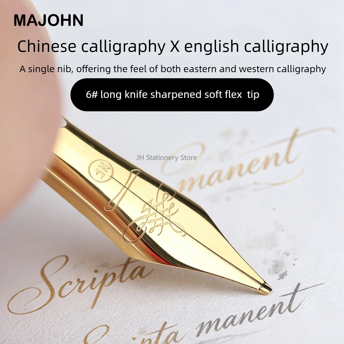 MAJOHN 35 Long Blade NF Soft Flex Nib 0.4-1.5mm For JINHAO English Calligraphy Practice Pen Nib Stationery School Supplies