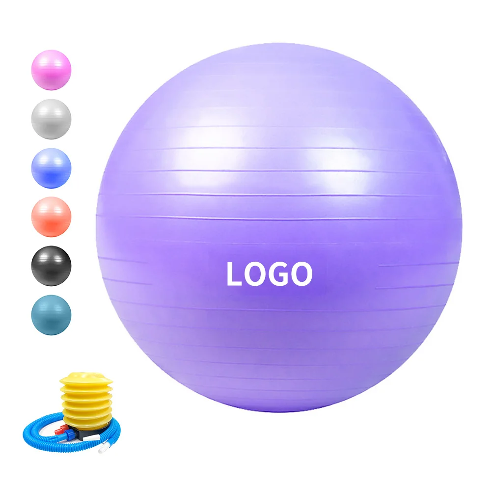 Custom Color Pvc Yoga Ball Fitness 55cm 65cm 75cm Sport Pilates Birthing Ball Training Workout Massage Gym Exercise Ball