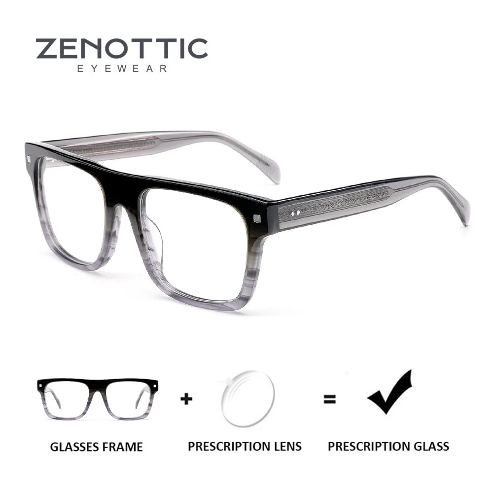 

ZENOTTIC Modish Square Prescription Glasses for Woman Acetate Photochromic Optical Eyeglasses Progressive/Myopia Eyewear