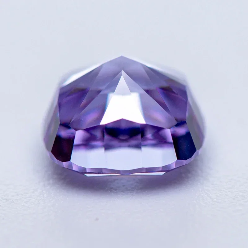 Cubic Zirconia Crushed Ice Cut No Certificate Square Cushion Shape Light Purple Color Charms Beads for Jewelry Making Materials