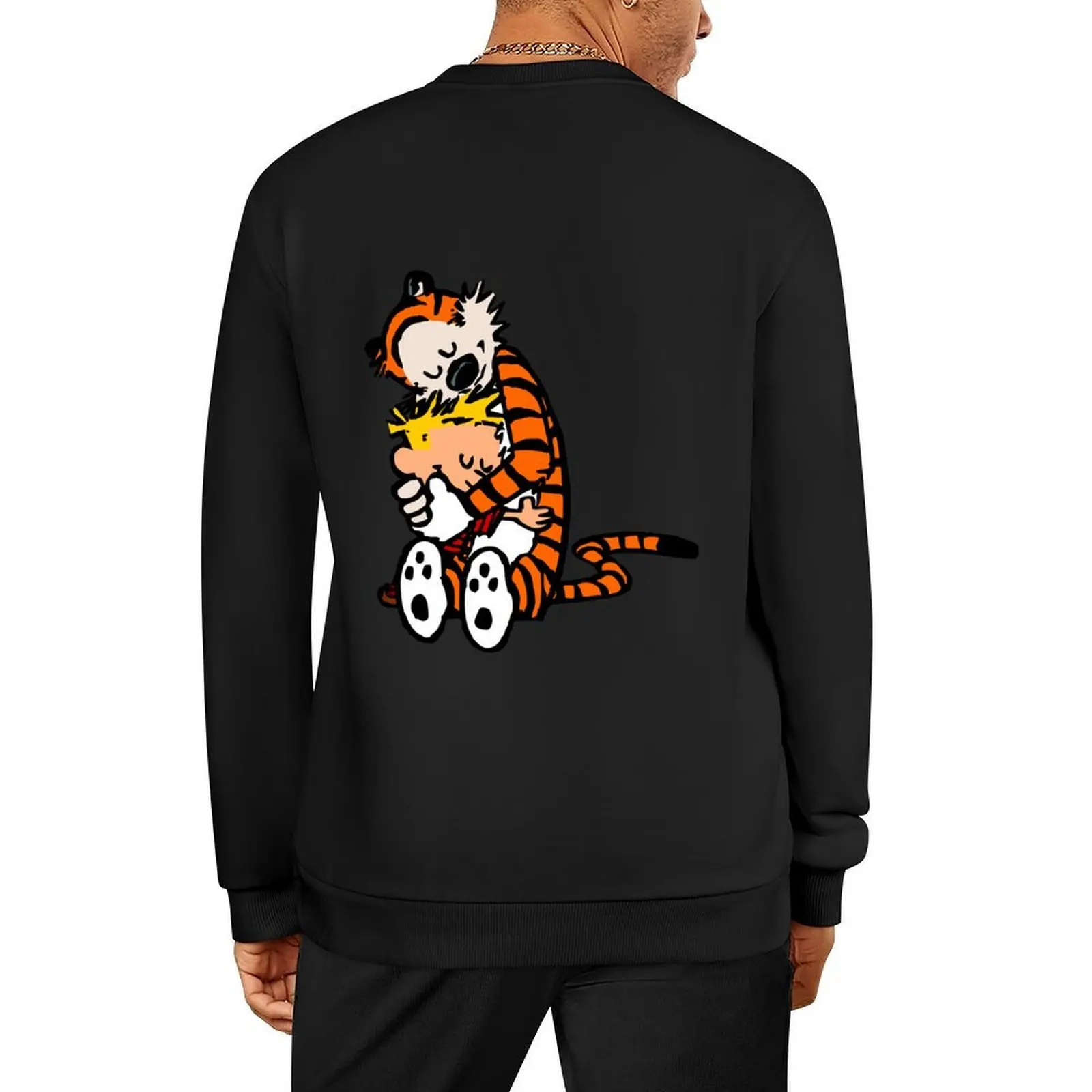 

Calvin and Hobbes Hug in Color Pullover autumn anime clothing aesthetic clothing mens clothing hooded sweatshirt for men