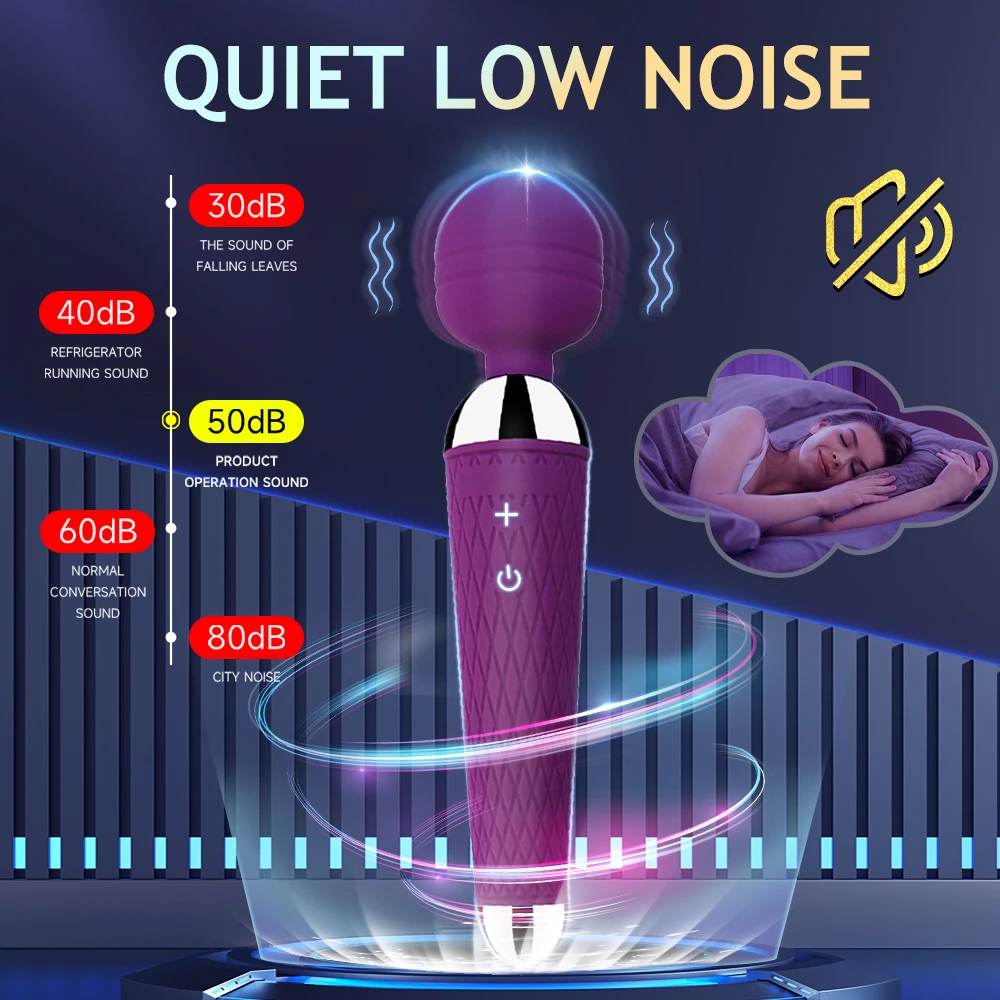 Powerful Oral Clit Vibrators USB Charge Av Magic Wand Vibrator Anal Massager Adult Sex Toys For Women Safe Silicone Sex Product