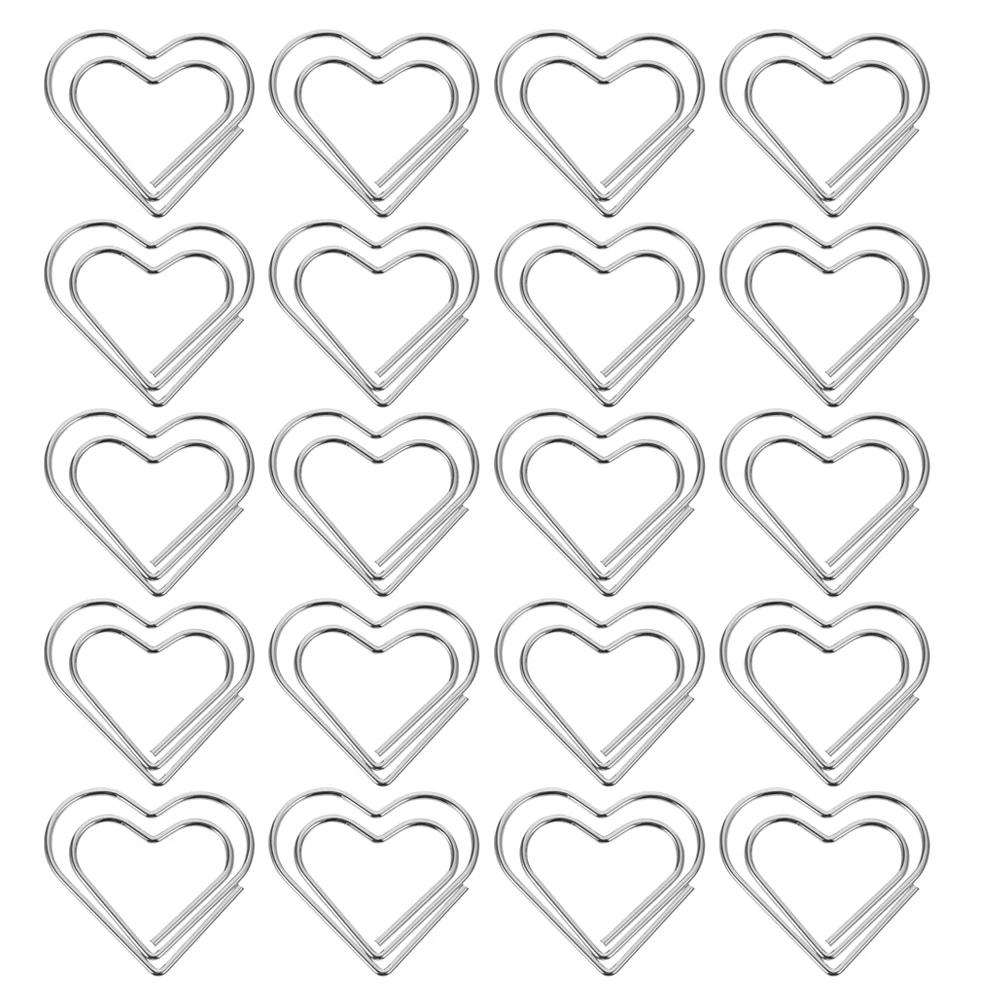 

50 Pcs Love Paper Clip Paperclips Small Metal Bookmark Cute Animal Heart Unique for Office