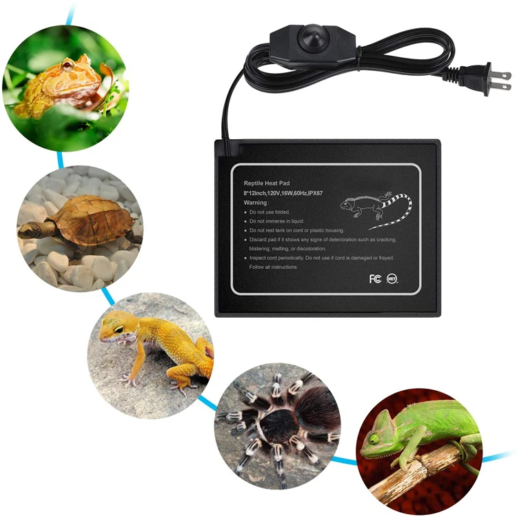 Factory Direct Supply 12 Inch 8 Inch 16 Watts Intelligent Terrarium Reptile Heating Pad