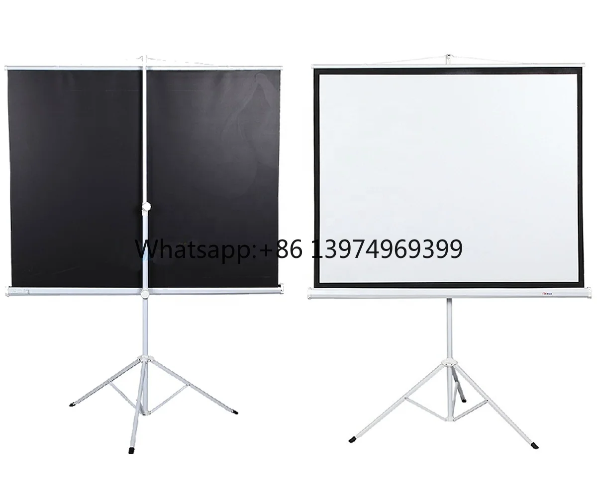 China Factory Cheap Price Portable Projector Screen Tripod Screen  With Stand 180x180 cm