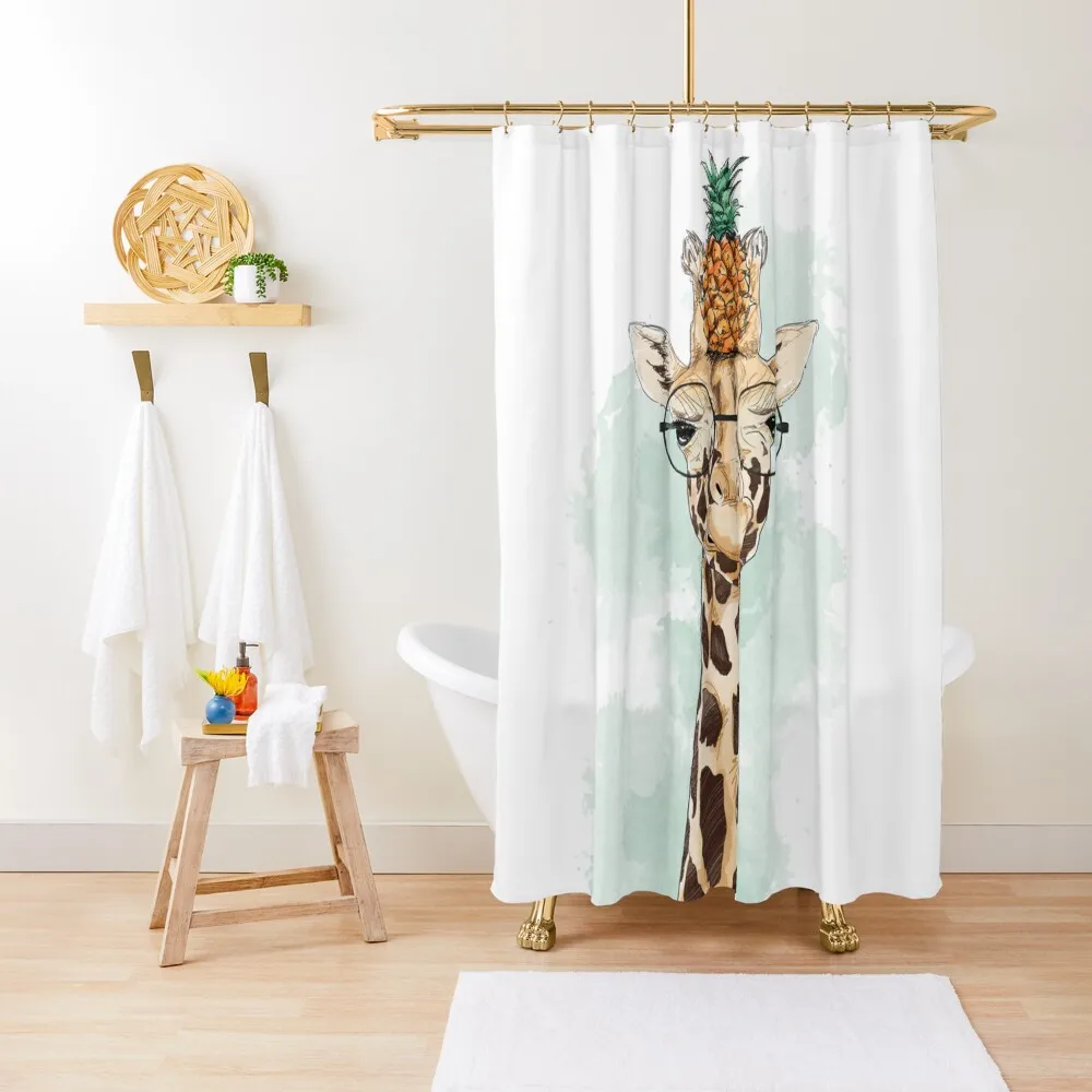 

Pineapple Giraffe Shower Curtain Waterproof Shower Curtains Bathroom Showers Curtains For Bathroom Shower