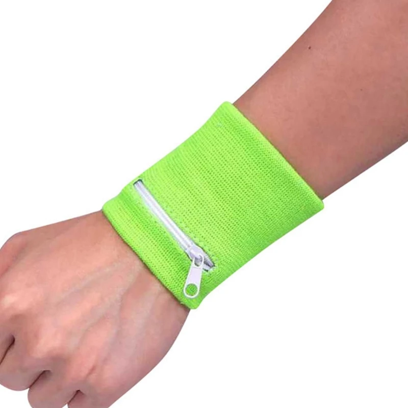 YD61 Wristband with Zipper Wrist Wallet Multi-colors Wrist Support Coin Keys Storage