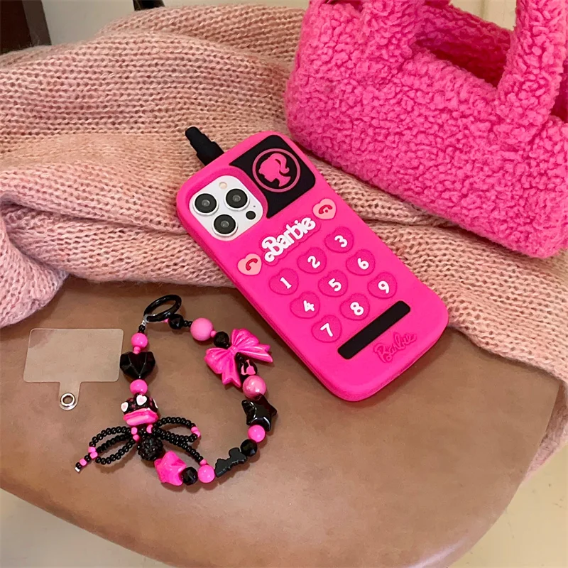 INS Barbies Dolls Retro Phone Case For iPhone 15 14 13 12 11 Pro Max Luxury Big Brother Pink Shockproof Protective Back Cover