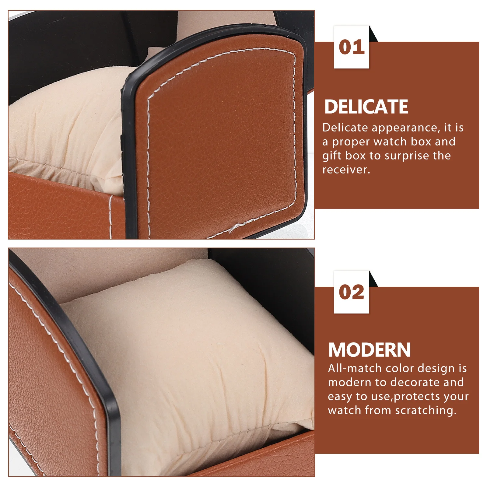 

Single PU Watch Box Decorative Watch Gift Case Portable Display Organizer Protective Storage Holder Suitable for Travel