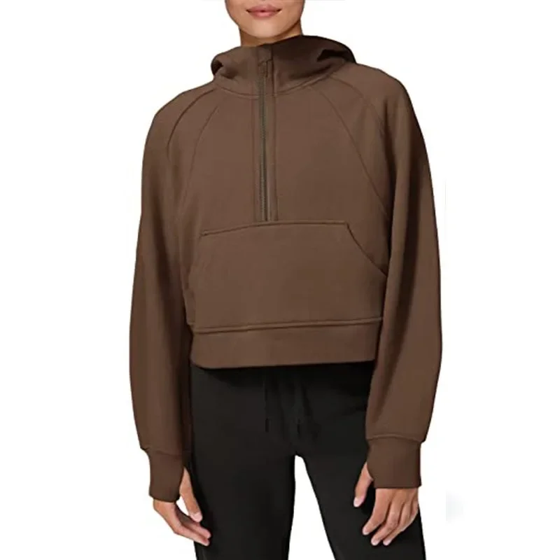 Women Oversized Pullovers Harajuku Zipper Ladies Long Sleeve Sweatshirt Y2k Solid Color Warm Hoodie Loose Streetwear Jacket Coat