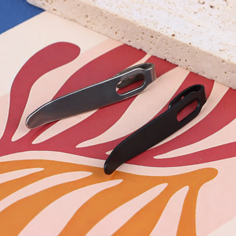 مجموعة مشابك جيب سكين من الفولاذ المقاوم للصدأ 420 مع براغي لتركيب الشفرة الثابتة القابلة للطي EDC بنفسك