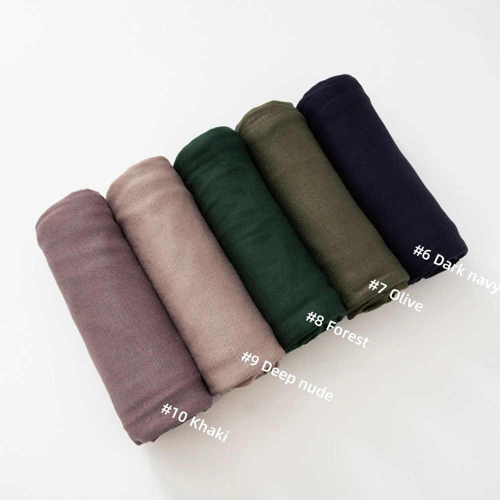 29 farben Günstige Jersey Hijab Schal Solide Muslimischen Lange Schals Turban Schal Elastische Baumwolle Arabischen Kopftuch Kopf Wraps Saudi Hijabs – Detail 2