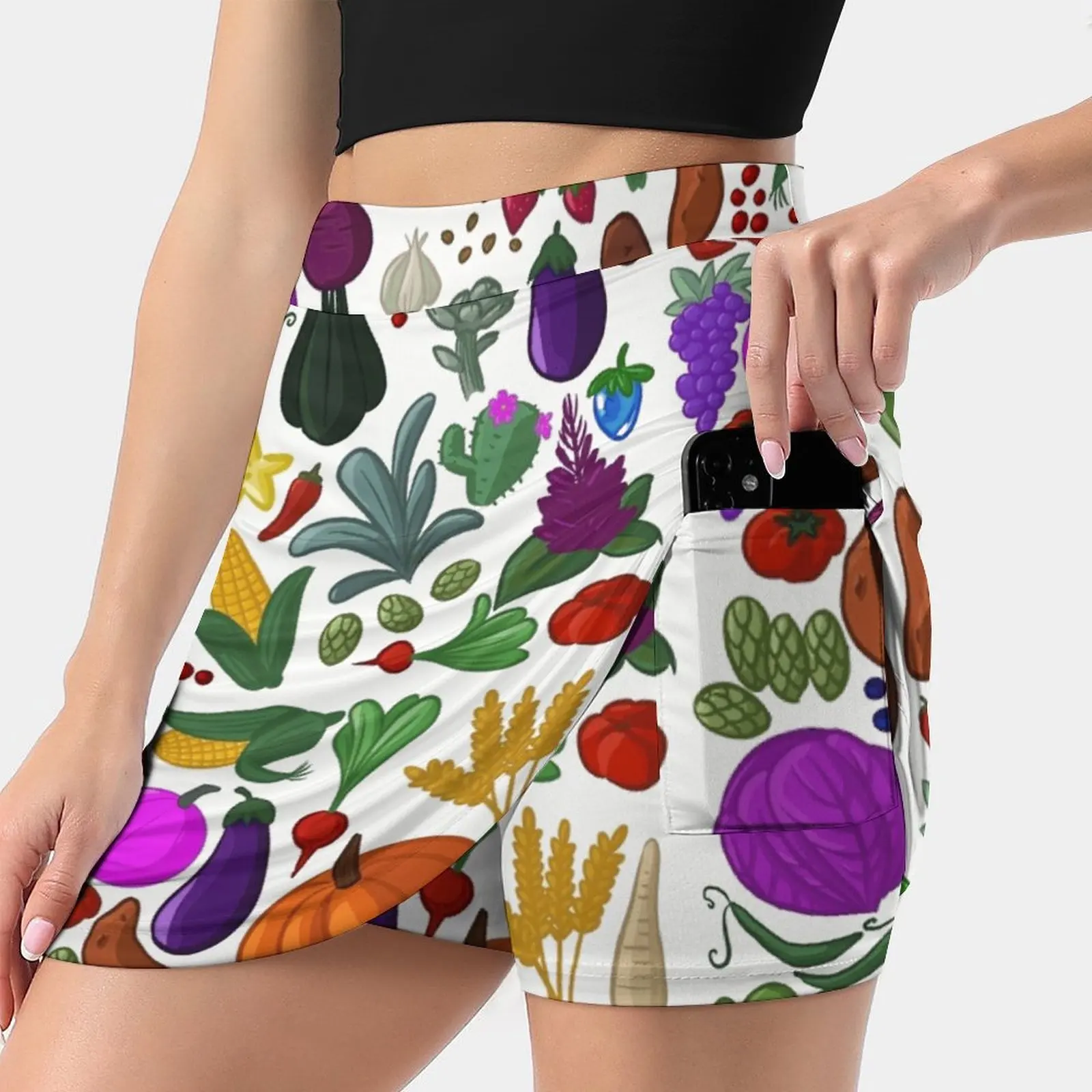 

Welcome To The Valley Women's skirt With Pocket Vintage Skirt Printing A Line Skirts Summer Clothes Stardew Fruit Vegetable