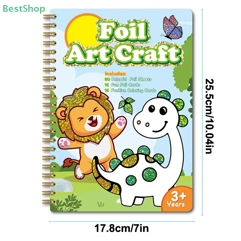 Attività artigianale in lamina No Mess Art Kit Fun Foil Art per bambini Adulti Magnete Schiuma Vernice per adesivo Peel And Press Foul Fun Craft Kits