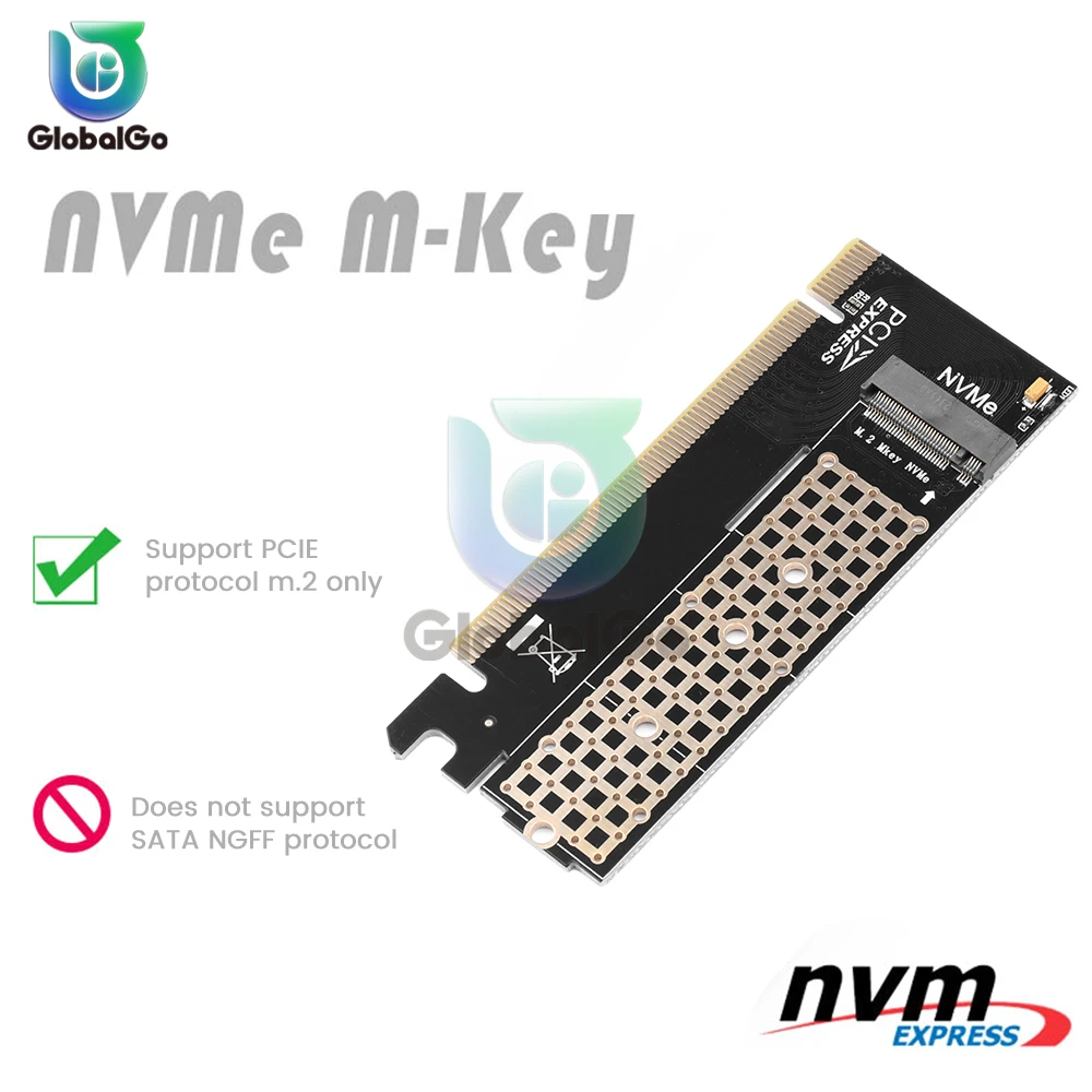 M.2 NVMe M-Key to PCIe 3.0 SSD Adapter Card PCIe X4 X8 X16 For Desktop PC PCI-E Graphics Card Sot