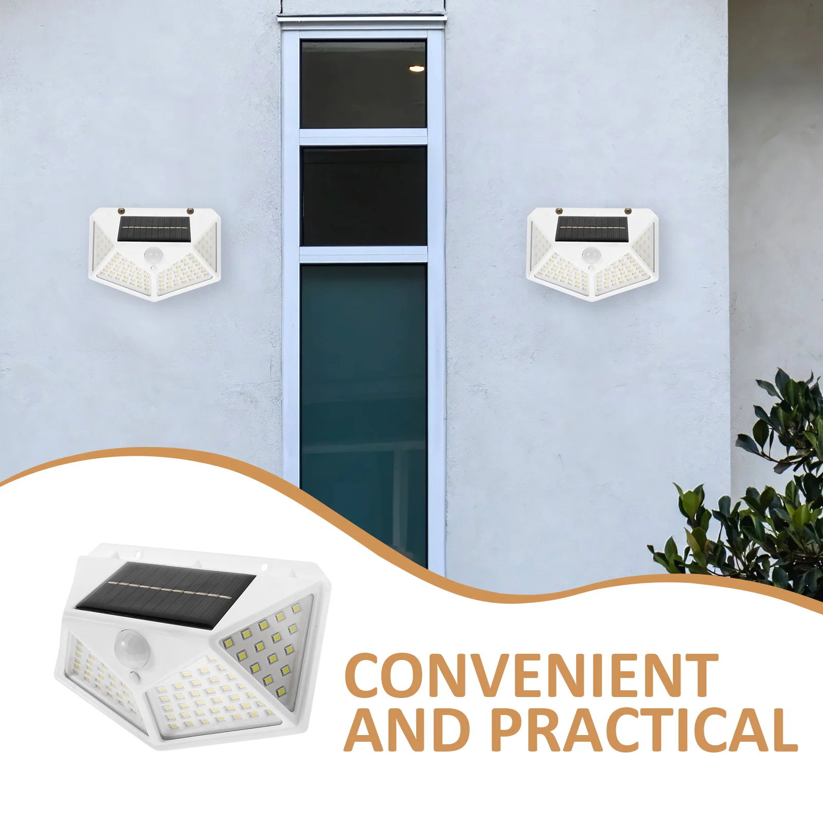 

102 LED Solar Wall Lights Outdoor Motion Sensor Light R om Color Waterproof Garden Fence Deck Yard Driveway Stairs