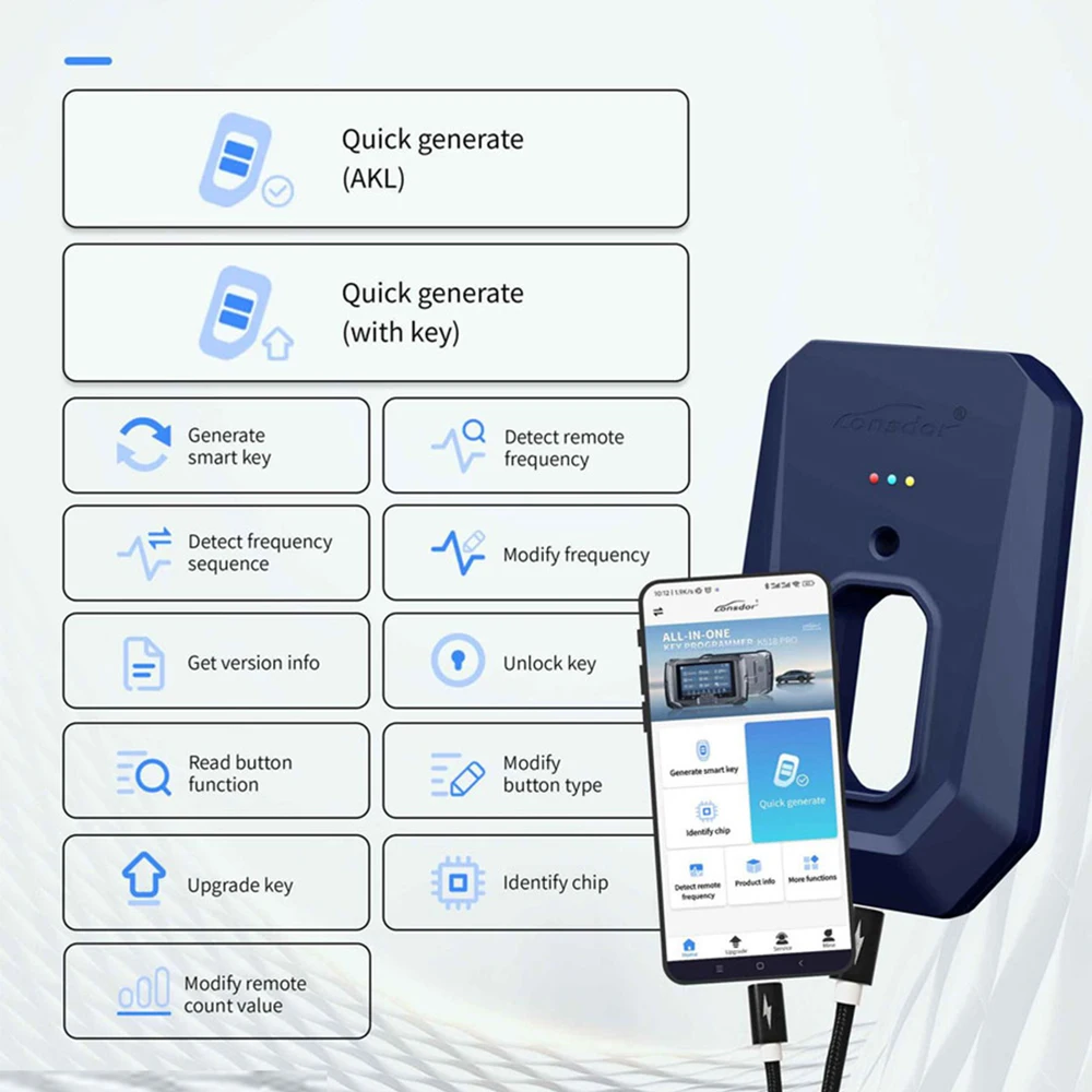 Lonsdor kw100 gerador de chave inteligente bluetooth compatível LT20-01/04/08 detectar frequência remota simular chip desbloqueio para chave toyota
